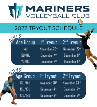 2022 Club Tryout Schedule